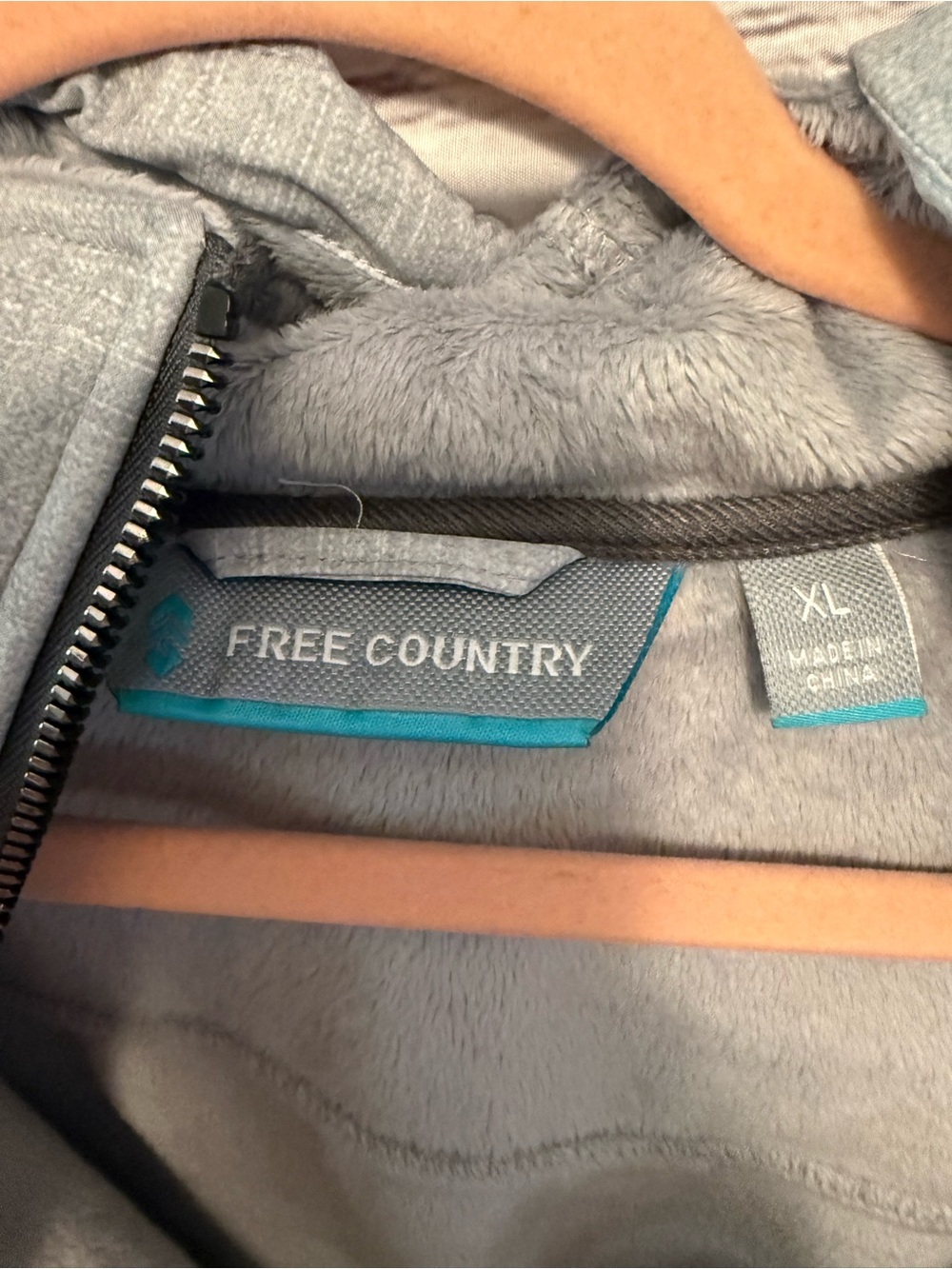 Free Country Light Gray Fleece-Lined Hooded Zip Jacket - Picture 7 of 11